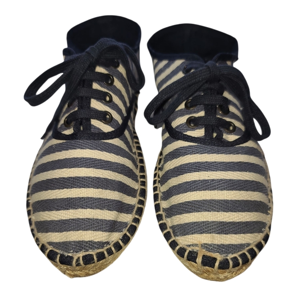 Zara Canvas Striped Espadrilles Sz 9 NWOT
